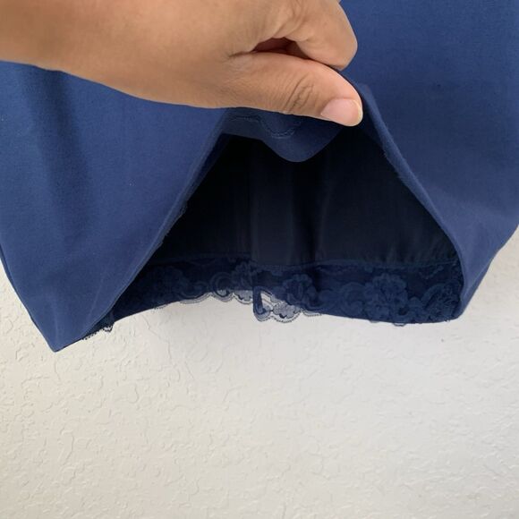 Trina Turk Dress 10 Blue Sheath 3/4 Sleeve Career Office Elegant Quiet Luxury - Picture 4 of 12